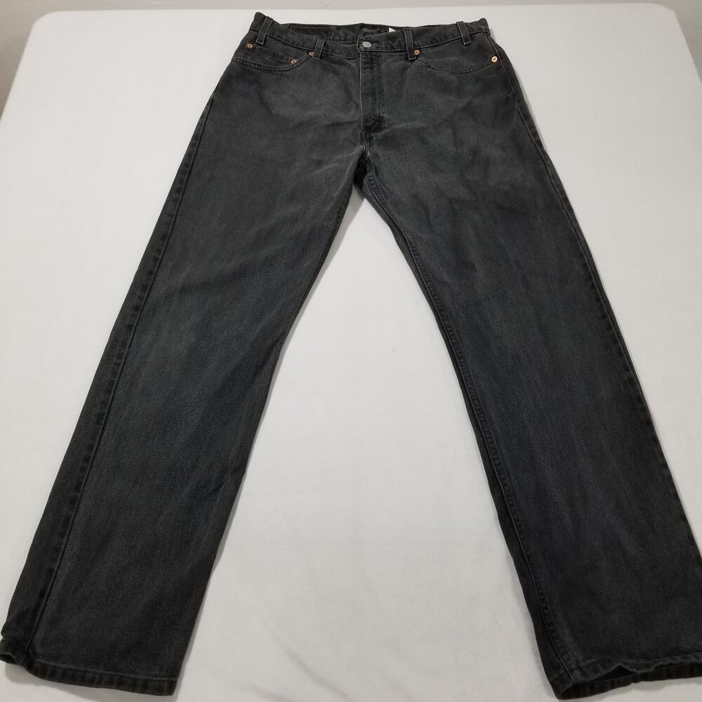 Vintage Levis 505 Jeans Mens 36x32 Straight Leg Regular Fit Y2K Black 100 Cotton - Picture 10 of 10